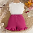 thumbnail image 5 of Ulanda Kid Girl Clothes Shorts Set 2 Piece Outfits Summer Casual Short Sleeve Top and Shorts Set for Girls 4-7 (Hot Pink, 18-24 Months), 5 of 5
