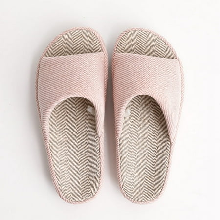 

Simple Cotton and Linen Spring and Summer Couple Home Indoor Four Seasons Basin Bottom Home Thick Slippers