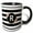 Black/White, variant on 3drose, Floral Letter R Monogram - Black and White Stripes and Flowers Initial, 11oz Magic Transforming Mug