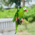 thumbnail image 3 of Happy Date Patio Home Garden Hanging  Macaw Parrot Perching on Branch in Metal Round Ring Figurine Sculpture Nature Lovers Tropical Bird Collectors Decor 7.28" H, 3 of 7