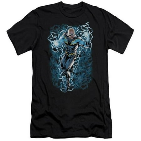 Trevco Jla-Black Lightning Bolts Short Sleeve Adult 30-1 Tee, Black - 2X