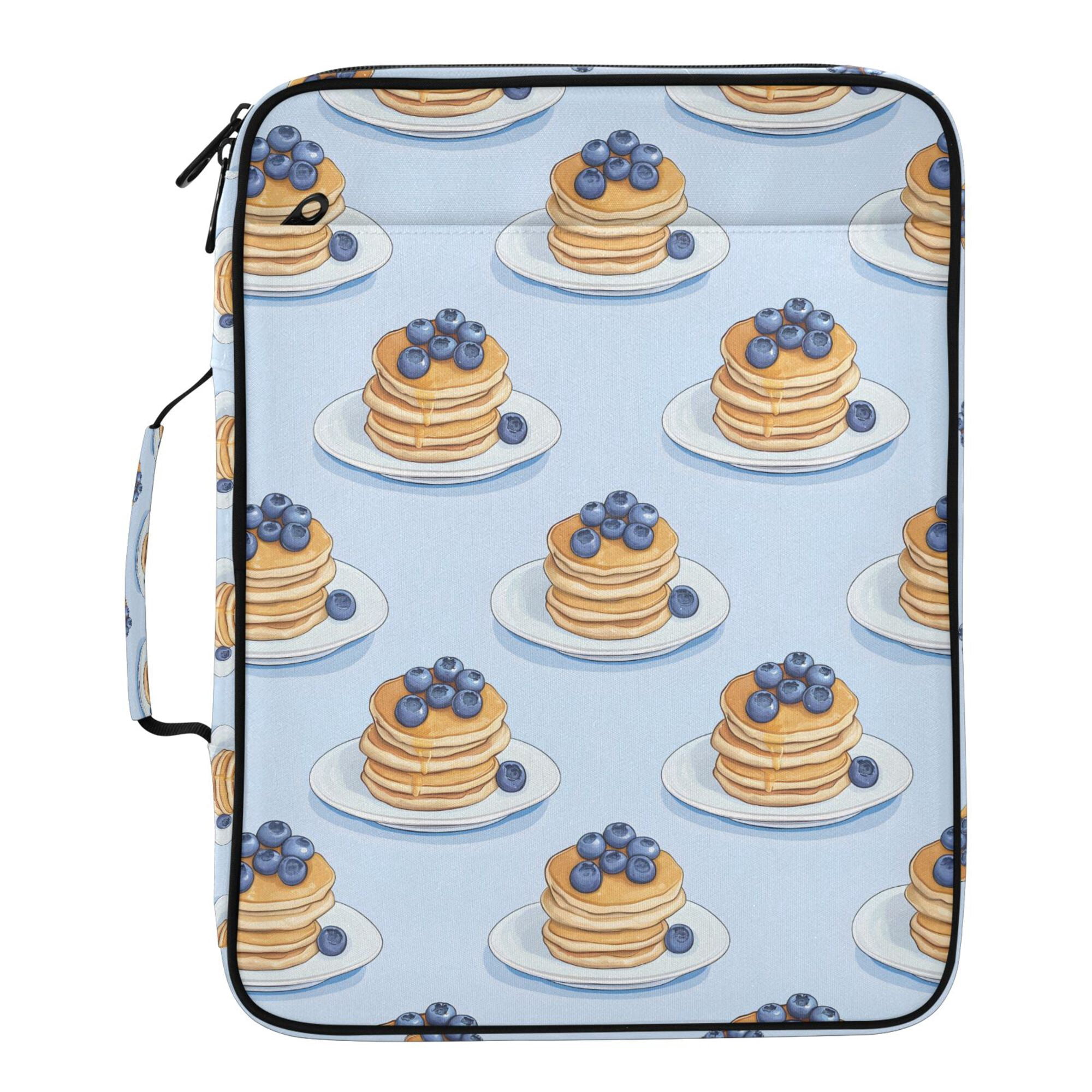 FORMRS Accordion File Folder A4 Size 7-Pocket Expanding Document Organizer Bag with 3 Ring Binder, Blueberry Pancake Pattern