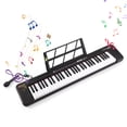 thumbnail image 1 of TFixol 61-Key Multifunctional LED Keyboard Piano with Microphone, 200 Tones & Rhythms, Beginner-Friendly, Black/White, External Power or Battery Operated (Excluded), 1 of 6