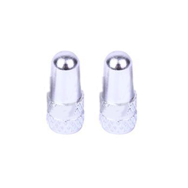 Naiovety Paquete de 2 tapas de válvula de neumático de aleación de aluminio para bicicleta, cubierta de pieza de repuesto, conjunto de rueda de Ciclismo Plata Naiovety OD003483-03