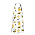 thumbnail image 2 of Xecao Bees And Rainbows Print Kitchen Cooking Aprons, Waterproof Adjustable Bib Aprons with 2 Pockets for Women Men Chef, 2 of 8