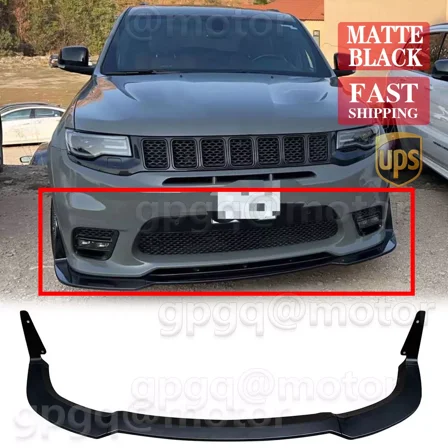 For Jeep Grand Cherokee SRT / Trackhawk 17-21 Winglet Textured Front Bumper Lip