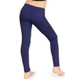 thumbnail image 3 of Stretch Is Comfort Girl's Set of 3 Cotton Footless Leggings Navy Blue Small, 3 of 6