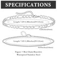 thumbnail image 6 of Men’s Silver Bracelet Set – Stainless Steel Cuban Link & Rope Chain, Adjustable Waterproof Jewelry for Men, 6 of 10
