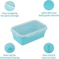 thumbnail image 4 of Tutuviw Food Storage Containers With Lids 3 PCS Silicone Collapsible BPA Free Lunch Box Seal Freezer Microwavable Food Containers(Blue), 4 of 8