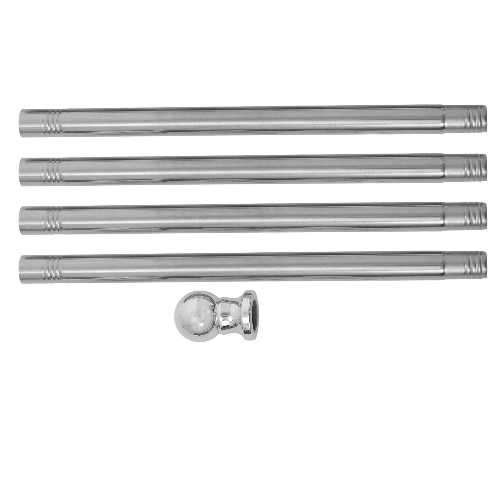 Worgeous 2pcs Stainless Steel Flagpole for Patio, Porch Flag Holder Adjustable Flagpole Heavy Duty Garden Flagpole for Outside House Garden Yard Accessories Silver