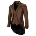 thumbnail image 2 of Robe de Soirée pour Homme Smoking à Manches Longues Simple Cinq Boutons Col Rabattu Complet, 2 of 6