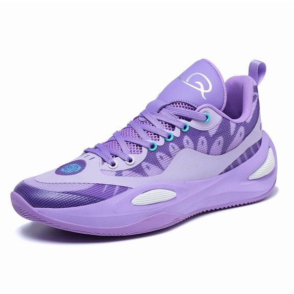 Men's Breathable Mesh Basketball Shoes, Low-Top Lace-Up Athletic Sneakers with Cushioned Midsole, Non-Slip High-Traction Footwear for Training, Competition, and Outdoor Sports