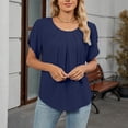 thumbnail image 7 of Stichou Womens Tops Dressy Casual Summer Chiffon Blouses Short Sleeve 2026 Spring Shirts Business Loose Fit Tunics Navy XL, 7 of 7