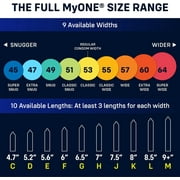 MyONE Condoms Classic Fit Size 55G: Classic Wide(55), Length 6.5” (G), Latex, 12-Count