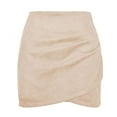 thumbnail image 2 of SWSMCLT Women's Winter Fitted Party Casual Fashion Zip UpMini Skirt High Waisted Short Spandex Spring Pleated Cream 4-6, 2 of 4
