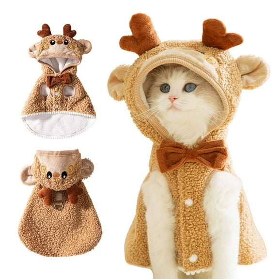 Harikaji Dog Christmas Outfit, Christmas Tree / Elf Costume Cat Cloak Puppy Clothes Kitten Cape Xmas Tree Costumes for Small Medium Dogs Cats