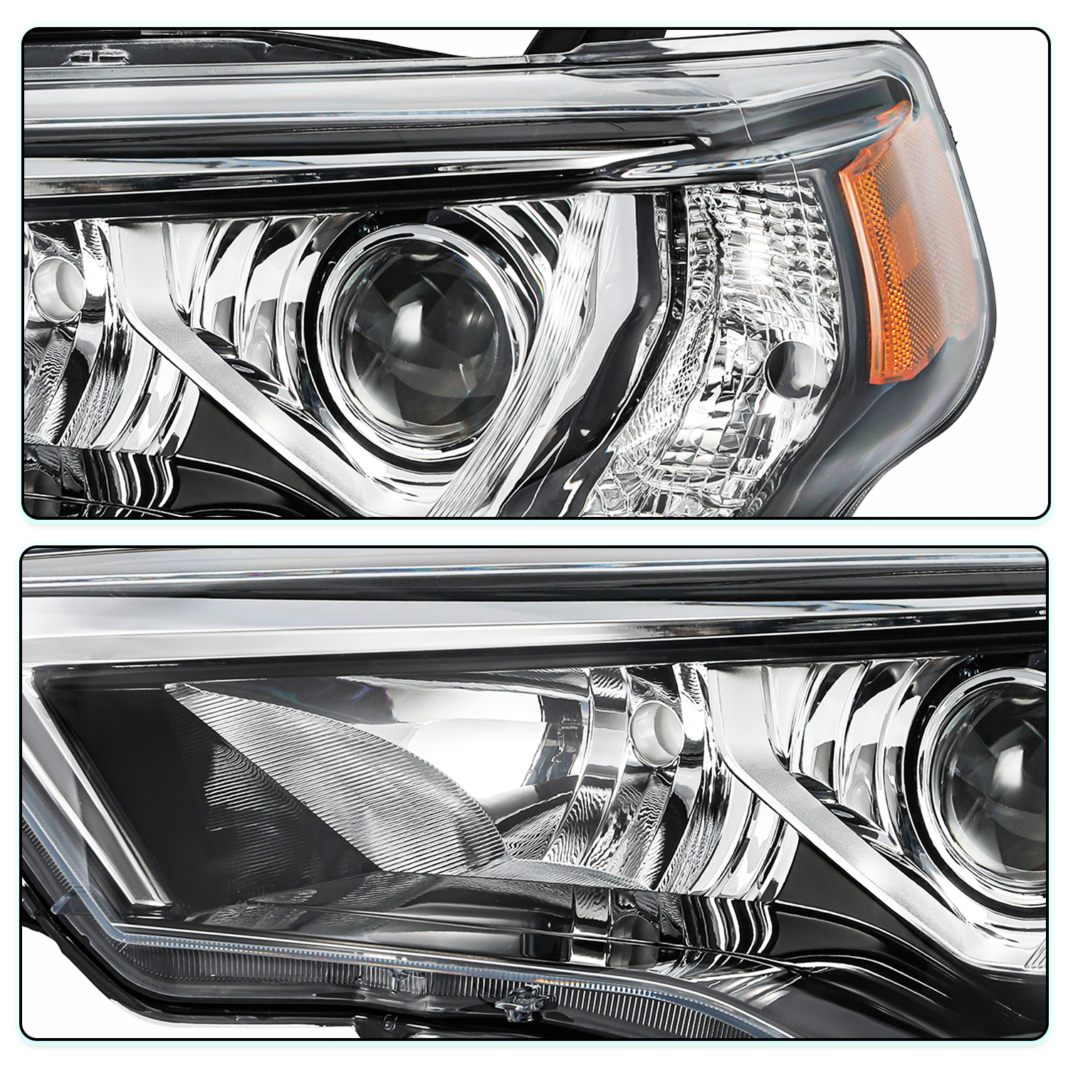 Toyota 4Runner for 2014-2020 4 Door Halogen Headlights Assembly Headlamps Pair