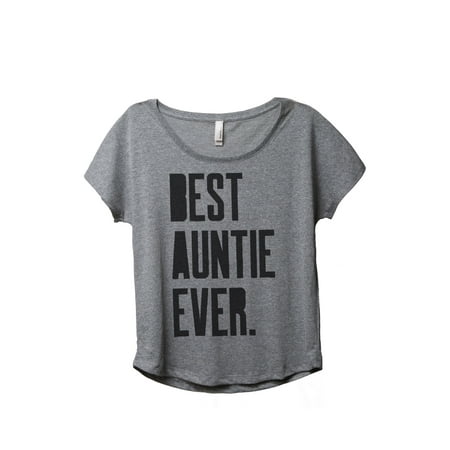 Thread Tank Best Auntie Ever Women's Relaxed Slouchy Dolman T-Shirt Tee Heather Grey