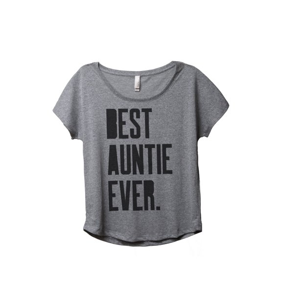 Thread Tank Best Auntie Ever Women's Relaxed Slouchy Dolman T-Shirt Tee Heather Grey Small