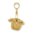 thumbnail image 2 of Diamond2Deal 14K Yellow Gold 3-D Nantucket Basket Moveable Lid Pendant for Women, 2 of 4