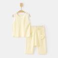 thumbnail image 2 of WRKEKC Summer Outfits for Girls, Baby Girl Outfits, Children's Solid Color Sleeveless Round Neck Top Elastic Waist Pants Casual Home Suit Set, 2 of 6