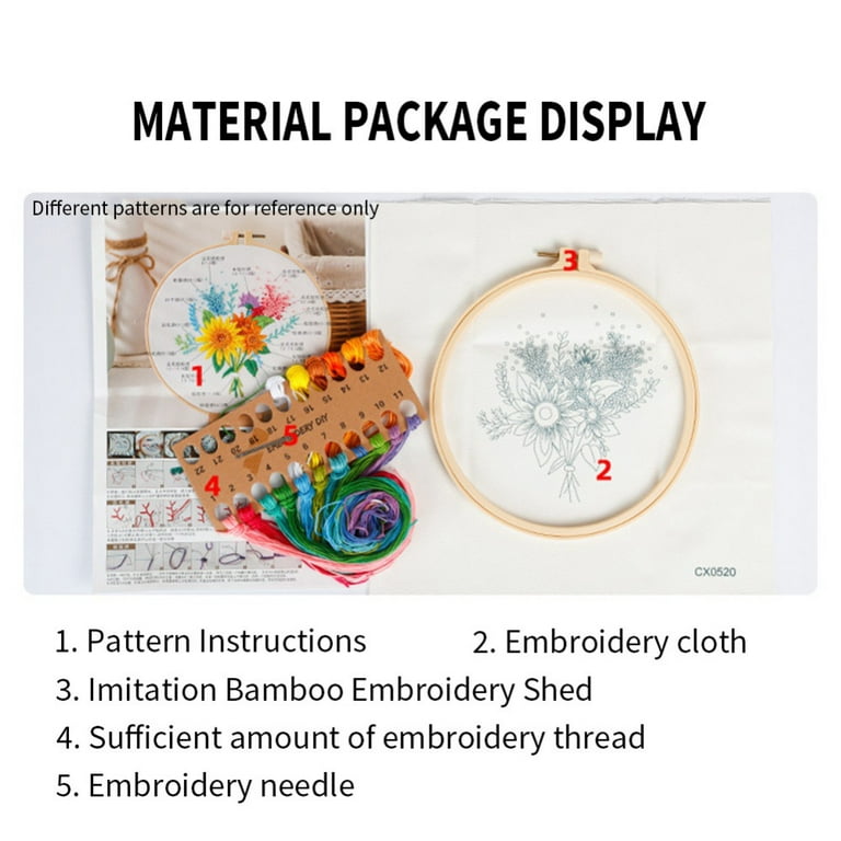 1pack Embroidery Kit for Beginners, Cross Stitch Kits for Adults