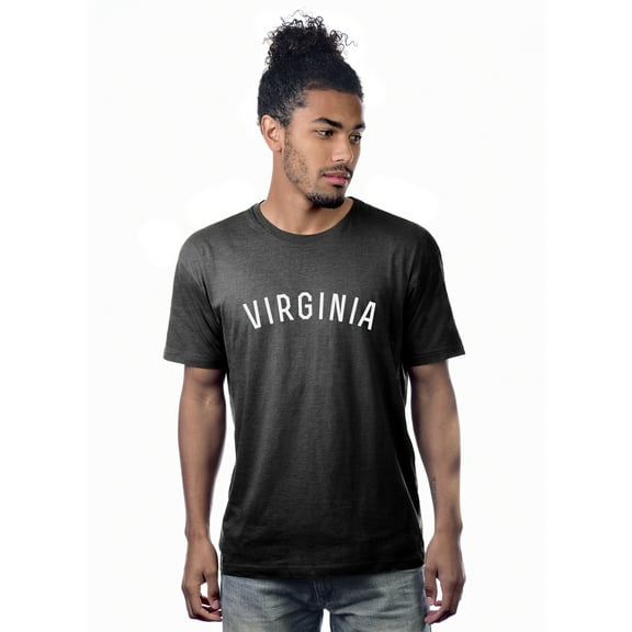 Daxton Premium Basic Crew Neck Short Sleeve Tshirt Cities Virginia  Letter - HthCharcoal White-X-Large