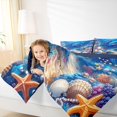 thumbnail image 3 of spefrowx Cartoon Underwater Dolphin Twin Bedding, Blue Coral Seashell Starfish Bedding Comforter Set, Navy Reversible, 7 Pieces, 3 of 6