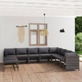 thumbnail image 1 of vidaXL 11 Piece Garden Lounge Set with Cushions Poly Rattan Grey, 1 of 5
