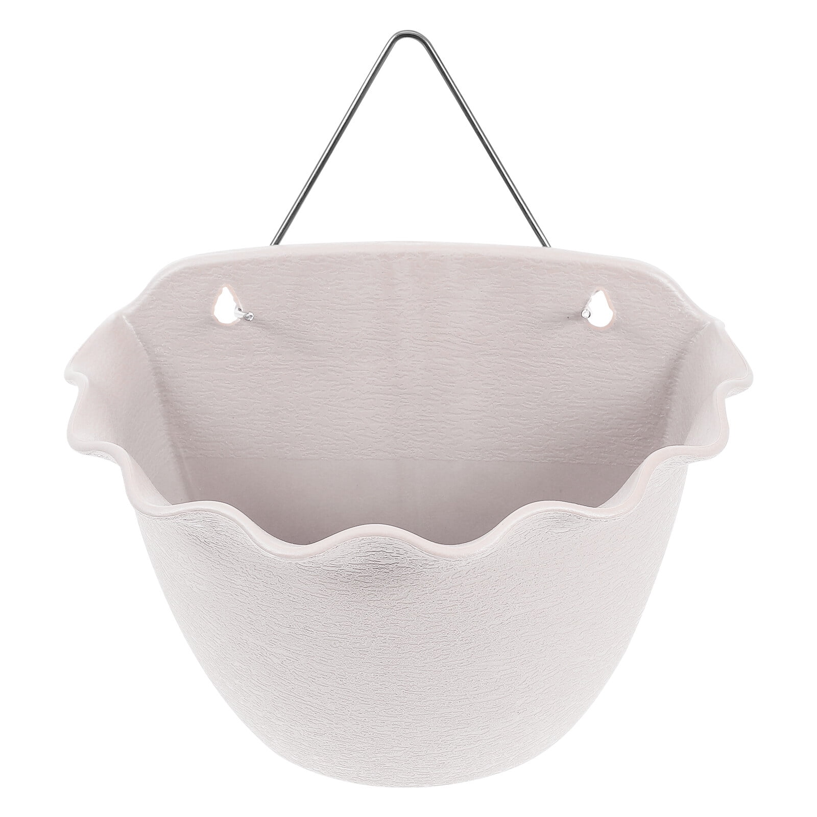 YSNOOWE Sturdy White Plastic Balcony Flower Pot, Adorable Decor for Gardens and Yards 2Pcs