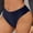 Navy, variant on Moderate Coverage Ribbed Womens Bikini Hipster Panties - Nylon Spandex Soft Chafe-Free, Wine Wide Elastic Waistband Underwear S-XXL,Size XL