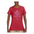 thumbnail image 2 of Keep Calm and Fight On Breast Cancer Awareness Womens Graphic T-Shirt, Red, Large, 2 of 3