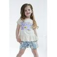 thumbnail image 2 of imagikids Daisy Floral Girls Peplum T-Shirt and Chambray Shorts Outfit Set Toddler to Big Kid Sizes, 2 of 5