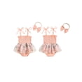 thumbnail image 3 of Aojekbee Baby Girls Summer Romper Dress Sleeveless Floral Embroidery Tulle Romper with Headband, 3 of 10