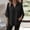 Black, variant on Asgosdo Women Tops Shirts Batwing Cape Sleeve Turn Down Collar Black Solid V Neck Split Curved Hem Oversize Loose Casual Blouses All Season Womens Tops