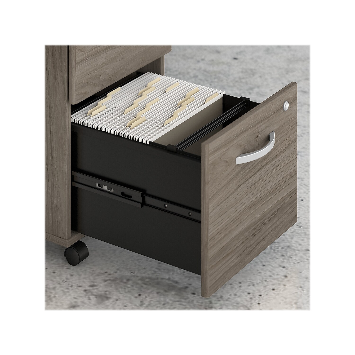 Hybrid 2 Drawer Mobile File Cabinet in Modern Hickory - Engineered Wood - image 5 of 6