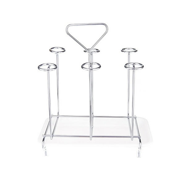 Raindrops Metal Wine Glass Holder Wine Cup Rack Stemware Storage Air Drying System with Drain Tray for Kitchen Dining Room Bar Restaurant