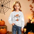thumbnail image 2 of Fancifize Boys Girls Cute Ghost Graphic Fleece Sweatshirts, Halloween Holiday Print Pullover Tops for Kids 2-15 Years, 2 of 6