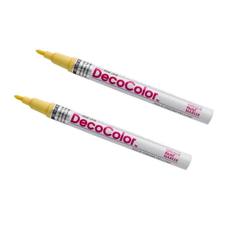 UPC: 0842497157764 | Marvy Uchida Fine Line Opaque Paint Markers 2/Pack Cream Yellow