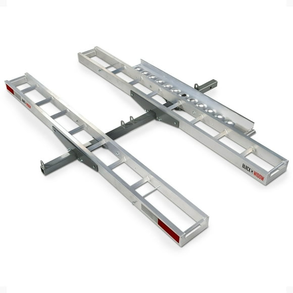 Black Widow Dual Motorcycle Carrier with Loading Ramp for 2" Hitch, 600 Pound Capacity