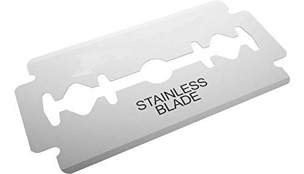 Mens Safety Razor Blades for Shaving - Double Edge Stainless Steel Razor Blades - Platinum Stainless Steel Double Edge Razor Blades - Precise, Smooth, Clean Shave and Barber Shops (100)