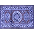 thumbnail image 1 of Ahgly Company Machine Washable Indoor Rectangle Persian Blue Traditional Area Rugs, 5' x 8', 1 of 4