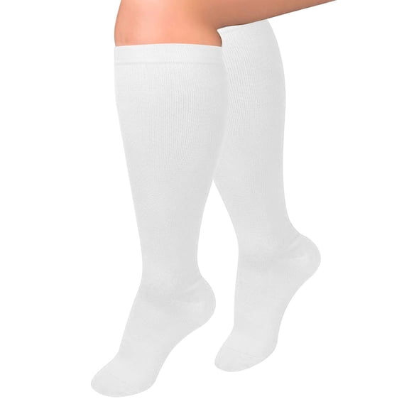 Pxiakgy Socks for Women 2025 Trendy Plus Size Solid Color All Season Versatile and Comfortable Casual Sports Pressure Stockings White 4Xl