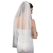 EllieWely 1 Tier Fingertip Length 90 cm(35 inch) Crystal Edge Wedding Accessory Wedding Bridal Veil With Metal Comb L69