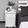 thumbnail image 2 of HOMCOM Table de Chevet Lot de 2, Table de Nuit avec Tiroir et Armoire, Petites Tables d'Appoint avec Lignes Propres et Base Courbée, Mobilier de Maison, Blanc, 2 of 10
