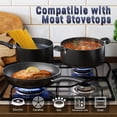 thumbnail image 3 of Cook N Home Basics Juego de ollas y sartenes para cocinar, utensilios de cocina antiadherentes de 15 piezas, negro, 3 of 5