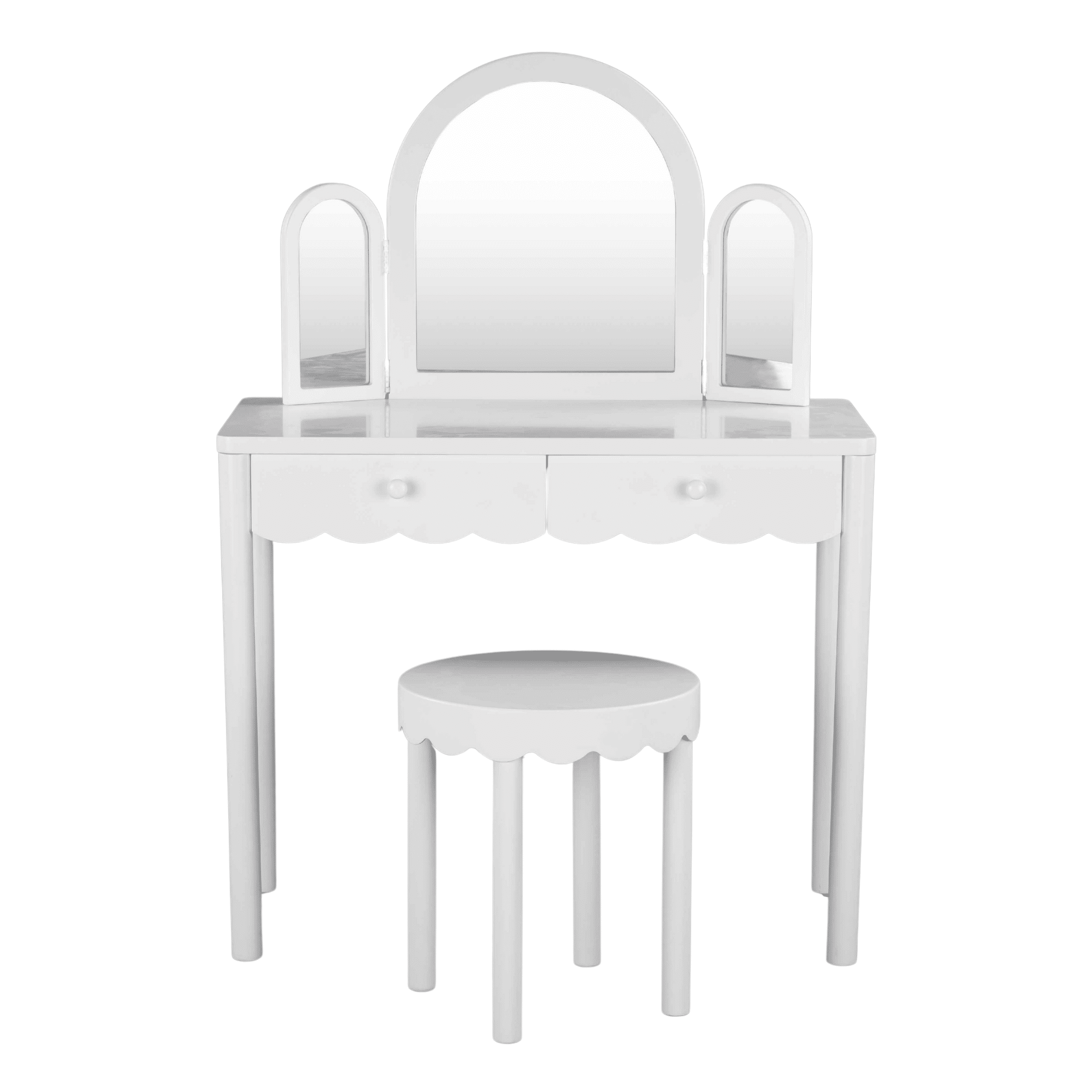 Mainstays Kids Scallop Vanity and Stool Set