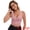 Pink, variant on Ribbed Sports Longline Push Up Crop Wide Strap Bras L Black