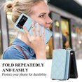 thumbnail image 3 of Allytechgroup Stylish Wallet Phone Case for Samsung Galaxy Z Flip 4 5G, Crossbody Shoulder Strap Make-up Mirror Ring Holder Stand Card Holders Shockproof Case for Girls Women, Blue, 3 of 7