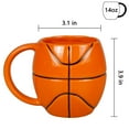 thumbnail image 4 of 14oz 3D Ceramic Basketball Mug - Novelty Sports Coffee Cup with Large Handle - Microwave Dishwasher Safe Gift for Coach Men - Orange, 4 of 8